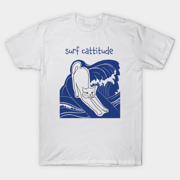 SURF CATTITUDE CAT T-Shirt by tizicav